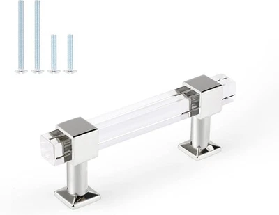 Paquete de 25 manijas de gabinete de cocina Orger con tubo cuadrado transparente Foto 1 de 4