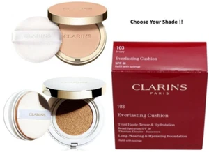 Clarins Everlasting Cushion Foundation Refill SPF 50 w/Sponge Sealed - Picture 1 of 6