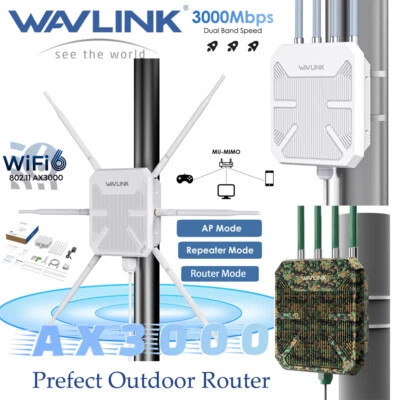 WAVLINK WiFi 6 Outdoor Long Range Extender AX3000 Router Repeater Access Point - Image 1 of 4