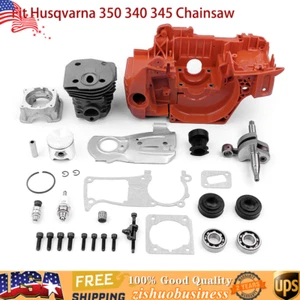 For Husqvarna 350 340 345 Chainsaw Crankcase Piston Cylinder Motor Kit 44 mm - Picture 1 of 9