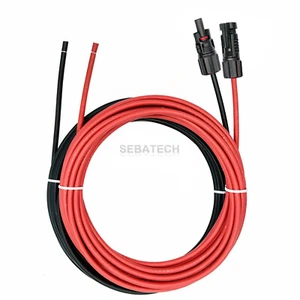 10 AWG Solar Panel Extension Cable PV Wire Solar Connector Black and Red 6mm² - Picture 1 of 5
