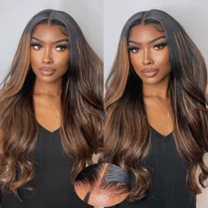UNice Ombre Body Wave Precut Lace Front Wigs Human Hair Bye Bye Knots Glueless - Picture 1 of 16