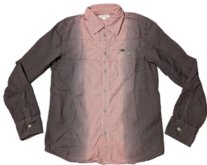 DIESEL Boys 2XL Red Dip Dye Pinstripe Button-Up Long Sleeve Shirt - Picture 1 of 18