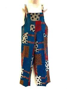 Sacred Threads Hippie Boho Festival Funky Print Jumpsuit Overalls  222391 L/XL