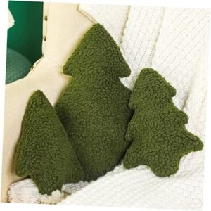 3 Pcs Christmas Pillows Christmas Throw Pillows Stuffed Vivid Tree Dark Green - Picture 1 of 7