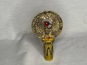 Cabezal Indiana Jones, Staff of RA, oro, joya roja y soporte de personal, metal - Imagen 1 de 12