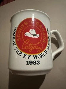 1983 XV (15th) WORLD JAMBOREE HOME OF CALGARY MUG COWBOY HAT ALBERTA Boy Scouts - Picture 1 of 5