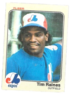 Fleer Tim Raines 292 1983 exposiciones de Montreal vintage - Imagen 1 de 8