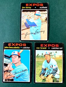 LOTTO 3 CARTE BASEBALL 1971 ESPOSIZIONI MONTREAL BOCCABELLA, ABBASTANZA, MARCA RON - Foto 1 di 2