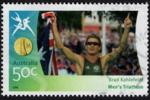 2006 Commonwealth Games 50c Brad Kahlefeldt Stamp Good Used - Bild 1 von 1