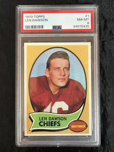 1970 Topps Len Dawson Chiefs #1 PSA 8 NM/MT - Picture 1 of 2