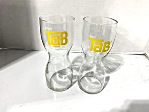 Set of 2 VTG TAB Diet Soda Drinking Glasses Hourglass Shape - Picture 1 of 1