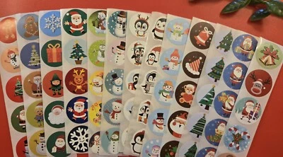 50 CHRISTMAS STICKERS/CHRISTMAS STICKERS FOR KIDS/REWARD STICKERS/X-MAS SEALS