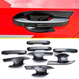 For Honda Civic 11th Exterior Door Handle Strip Cover + Surrounds Carbon Fiber - Picture 1 of 7