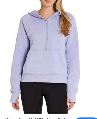 Danskin Women's Mixed Rib Cozy Half Zip Hoodie, Lavender, Size XS (192) - Image 1 of 2