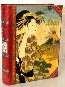 Punch Studio JAPAN Book Box Storage Organizer Geisha Design Red & Gold 11x8.5” - Picture 1 of 6