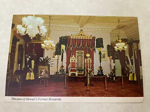Cartolina d'epoca inutilizzata Trono degli ex monarchi delle Hawaii Honolulu Hawaii - Foto 1 di 2