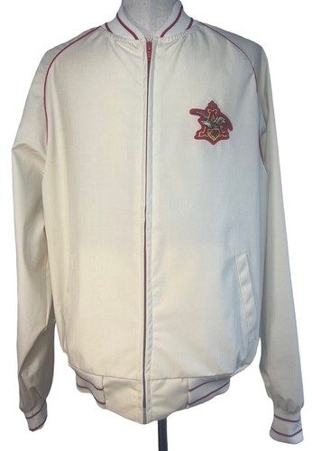 OFF WHITE Giacca Anheuser Bu Collezione A & Eagle Uomo Tg L Vintage Avorio Crema Made USA