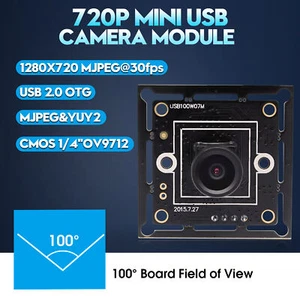ELP 1MP HD USB Camera Module w/ 100 Degree Wide Angle Lens 720P 30fps Web Camera - Picture 1 of 9