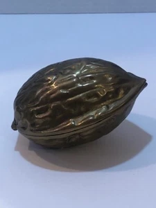 Vintage Solid Brass Nut Cracker Walnut Shaped Heavy Hinged Pecan Chestnut - Picture 1 of 10