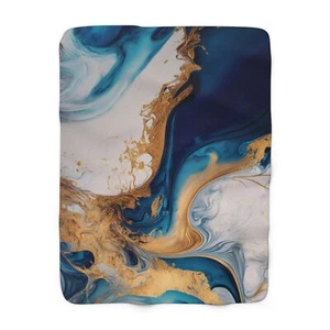 Marmor Luxe Sherpa Decke, gemütliche Wohndeko, Winterüberwurf, Boho Style Geschenk, - Bild 1 von 9