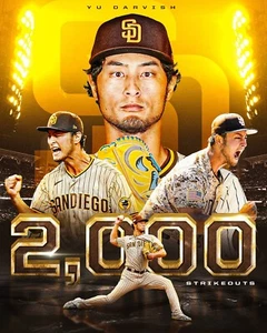 Yu Darvish 2000 Carrera Ponches Collage San Diego Padres 8x10 MLB Foto - Imagen 1 de 1