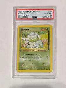 1999 Pokemon German Bisasam Bulbasaur 1st Edition #44 Graded PSA 10 GEM MINT - Picture 1 of 2