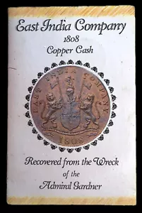 1808 Ostindien 10 und 20 Cash Admiral Gardner Schiffbruch Münzen schöne Präsentation - Bild 1 von 3