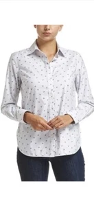 SPORTSCRAFT Gaia Butterfly Print Long Sleeve Blouse Sz 14 Blue - Picture 1 of 5
