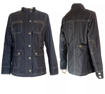 CHAQUETA UTILITARIA DE ALGODÓN ENCERADO CON COSTURAS TOSTADAS NEGRAS BODEN ST TALLA 2 Foto 1 de 4