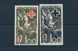 Rotes Kreuz Sondermarke + Schwarzdruck Polen Lager Woldenberg 1944 (1117) - Picture 1 of 2