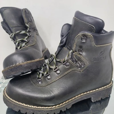 Alico Summit Botas Italianas de Montañismo Senderismo Cuero Negro Vibram Para Hombres 9 M Foto 1 de 4