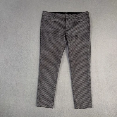 Banana Republic Pants Women’s 6P Gray Sloan Fit Crop Polyester Geometric Print - Image 1 of 4