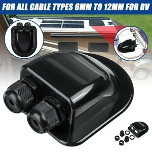 Black Cable Sealing Box Boat Camper Caravans Motorhome Multipurpose Oval RV - Picture 1 of 7