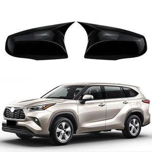 Cubierta de espejo retrovisor estilo M bocina de buey para Toyota Highlander 2020-25 negro brillante - Imagen 1 de 5