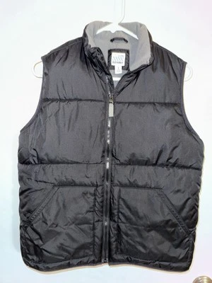 OLD NAVY Boy's Size Large 10-12 Black Zip Up Puffer Puffy Vest Fleece Lined - Image 1 of 3