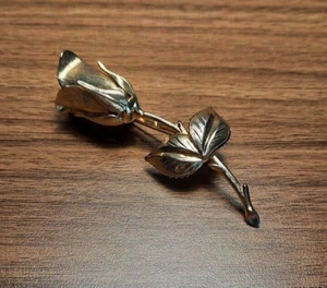 VINTAGE TULIP SILVER/GOLD BROOCH - Picture 1 of 4