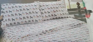 NEW REMINGTON DOG WEARING HATS SHEET SET TWIN SIZE MICROFIBER SET DOG PRINT - Picture 1 of 5