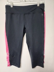 Danskin Now Women's Gray & Neon Pink Fitted Capris Medium (8-10) - Picture 1 of 3