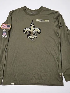 Nike New Orleans Saints Salute To Service Long Sleeve Shirt Olive Mens Small - Picture 1 of 8
