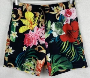 Traje de baño Surf Society para hombre M negro estampado floral cintura elástica COMO NUEVO - Imagen 1 de 8