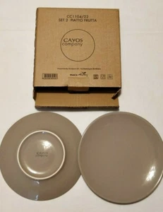 2 piatti frutta Cayos Company grigio tundra colore 22 tinta unita diametro 20cm - Foto 1 di 2