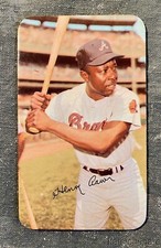 HANK AARON 1971 TOPPS SUPER BASEBALL CARD #44 ATLANTA BRAVES, EXCELLENT!