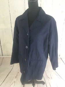 New York & Co Womens Blue Jacket Coat Windbreaker Peacoat Button Down Sz Small - Bild 1 von 9