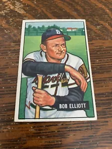 1951 Bowman, #66 Bob Elliott, Boston Braves ~ VGEX-EX (no crease) - Picture 1 of 2