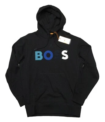 Sudadera con Capucha Hugo Boss Red Label Para Hombre Negra Wecolorfleece Logo Gráfico Foto 1 de 3