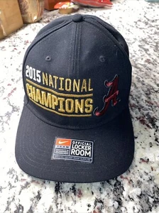 Mütze Kappe Alabama 2015 National Championship Nike Druckknopflasche schwarz NCAA verstellbar - Bild 1 von 8