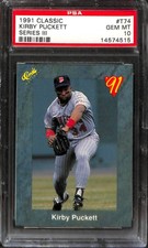1991 CLASSIC #T74 KIRBY PUCKETT SERIES III PSA 10 14574515