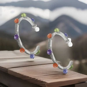 Brighton PLAY OF LIGHT Post Hoop Earrings NWT JA5153 List $52 - Picture 1 of 3