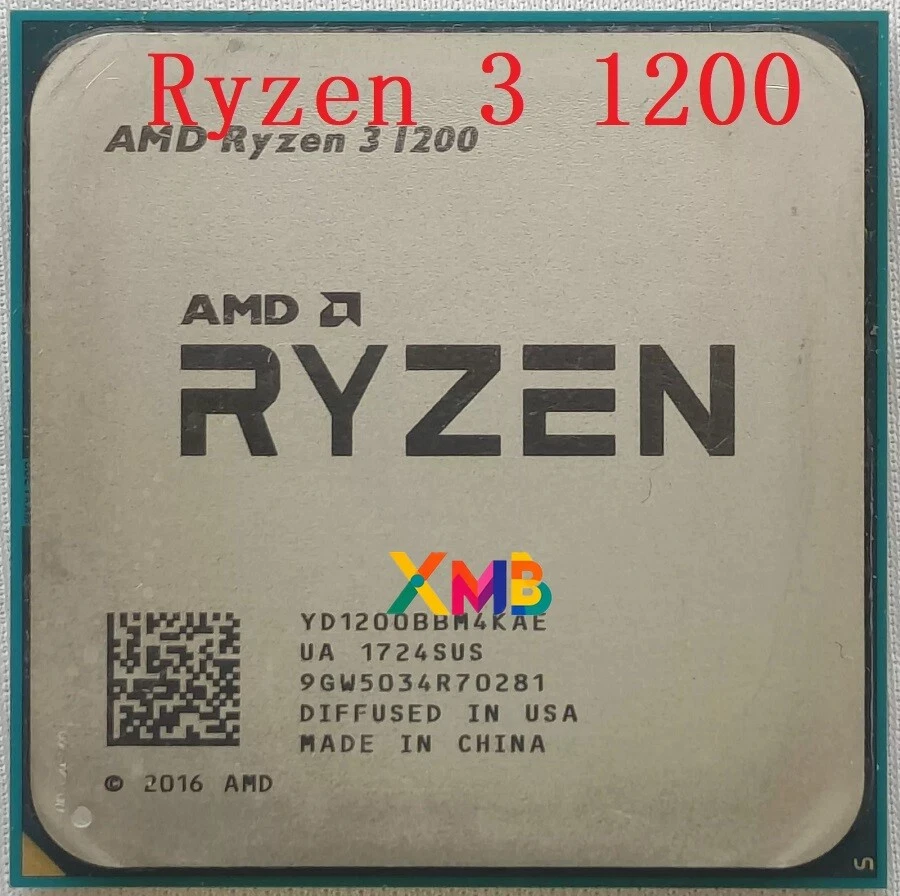 AMD Ryzen 3 1200 R3 1200 CPU 3.1GHz 4 Core 3400MHz YD1200BBM4KAE 65W Processor - Image 1 of 2
